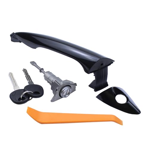MOTOKU Black Front Left Exterior Door Handle and Door Lock