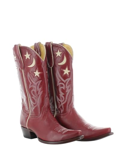 MissHeel Wide Calf Cowgirl Boots Embroidered Mid-Calf Cowboy Boots with Stars