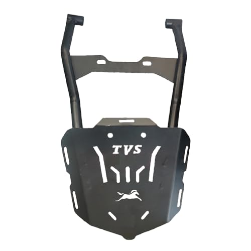 Image of Top Plate Luggage Carrier with Backrest Adjustable Black with Radiator Guard Compatible with TVS Ronin 225