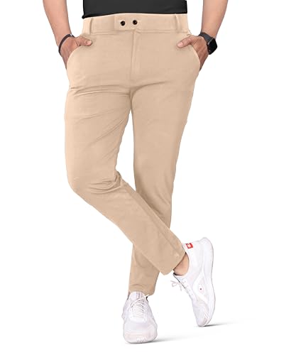 Mehrang Men's Stretchable Stretchable Formal Pant Trousers | Stylish Slim Fit Men's Wear Trousers for Office or Party | Polycotton Knitted Fabric