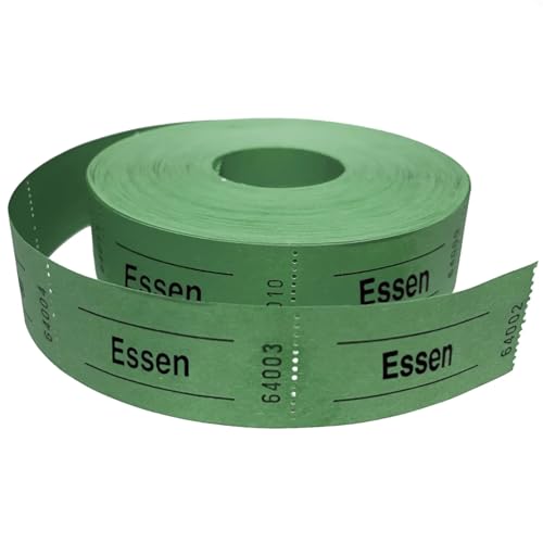 Rollen-Gutscheine/Wertmarken Aufdruck Essen (Grün 1000 Abrisse)