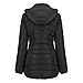 YUNCLOS Winterparka Damen Dicker Daunenjacke mit Kapuze Warm Parka Mittellang Outdoor Jacke für Winter Mantel Coat,Schwarz,3XL