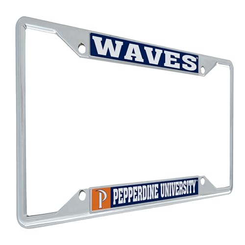 Desert Cactus Pepperdine University License Plate Frame Waves Metal Car Tag Holder for Front or Back of Car Officially Licensed (Mascot)