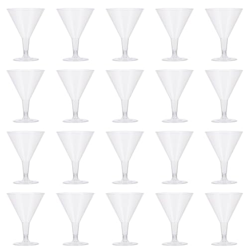ZUNOXAZ 20個 使い捨てプラスチック製シャンパングラス 透明カクテルカップ デザートやパーティー用 ワイドユースで便利おしゃれな 素材