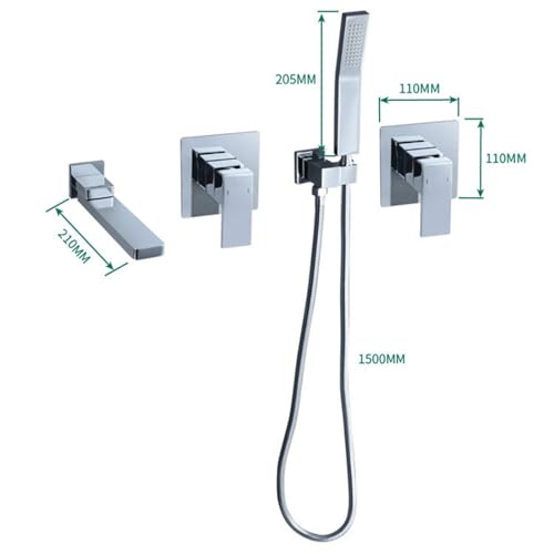 Mitigeur de bain or brossé avec son bec pivotant à 90° et sa douchette chic