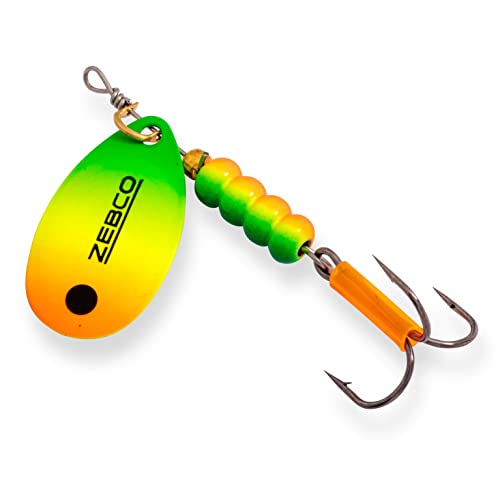 Produktfoto von Zebco Premium Trophy Z-Blade Spinner-Angelköder sinkend mit scharfen Drillings-Angelhaken Raubfisch Angeln runder&hellip;