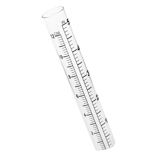 MOTHNUR ガラス製 平底雨量計 試験管 透明で 読みやすい 二重目盛付き 雨量精密測定用 耐久性ある 農業 気象 気候研究向け