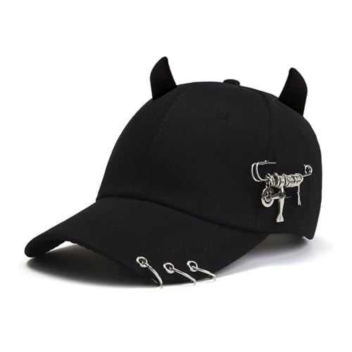 Girl Baseball Hat with Devil Horn Decors Eye Catching Travel Gathering Visors Hat Teen Hat for Cycling Hiking Visors Hat