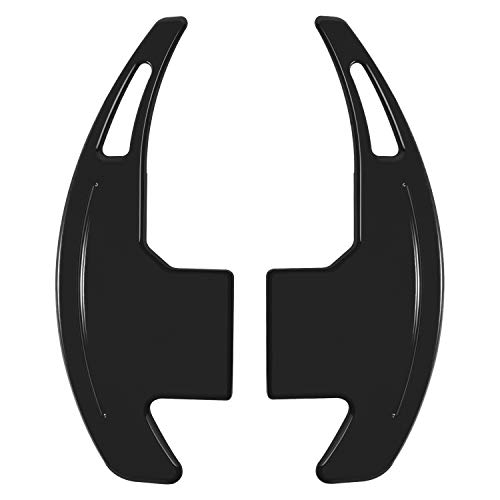 Image of Steering Wheel Shift Paddle Extended Shifter Trim Cover for Ford Mustang 2015 2016 2017 2018 2019 2020 2021 2022 2023 Interior Decoration Accessories Aluminum Alloy (Black 2PCS)