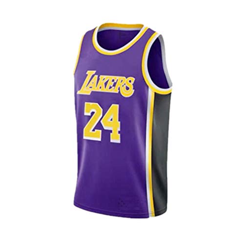 Baloncesto Traje Uniforme, 24 Kobe Bryant, Lakers, Los Ángeles, Unisex Camiseta sin Mangas (Color : Purple, Size : S)