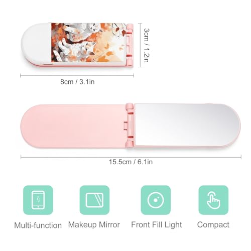 Chats assis ensemble sur support téléphone rechargeable avec lumière selfie - 2