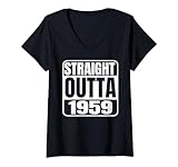 Photo Gallery straight outta 1959 retro birthday idea born in 1959 vintage maglietta con collo a v Photo Gallery straight outta 1959 retro birthday idea born in 1959 vintage maglietta con collo a v