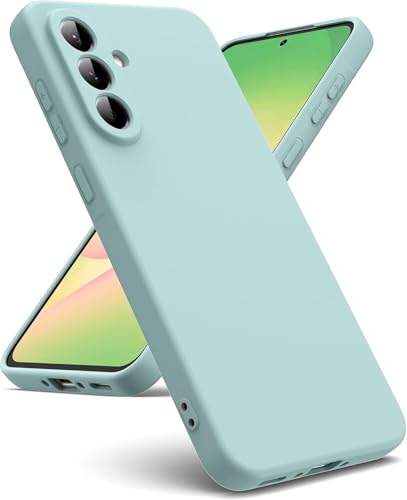 Image of DIZORO Microfiber Candy Case for Samsung M56 / F56 5G Smooth Touch Cushion Liquid Soft Silicone Gel Rubber Phone Cases Non-Slip Full Body Protective Shockproof Back Cover (New OG Mint)