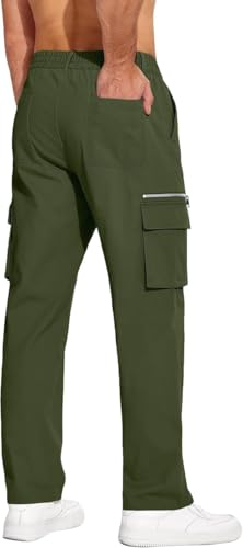 Image of CB-COLEBROOK Men Mid Rise Cargo || Cargo Pants Cotton || Relaxed Fit Elastic Waist || Loose Fit || Casual Pants || Cargos Pant with 7 Pockets (Cargo-48-54)