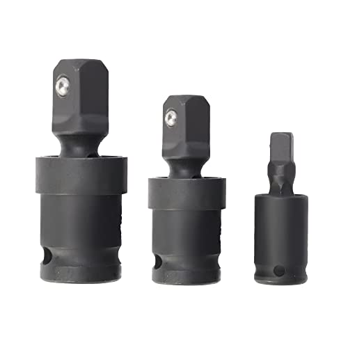 AIWFL 3-Piece Impact Universal Joint Set - 1/4", 3/8", and 1/2" Drive Chrome Molybdenum Steel Swivel Socket Set