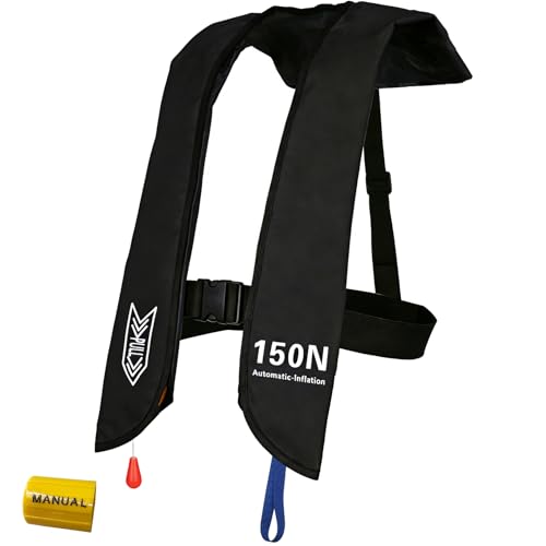 Image of Inflatable Life-Jacket for Adults| Life-Vest Inflation-PFD with Whistle| Automatic & Manual Lightweight Supports up to 300 lbs for Kayaking Fishing Boating