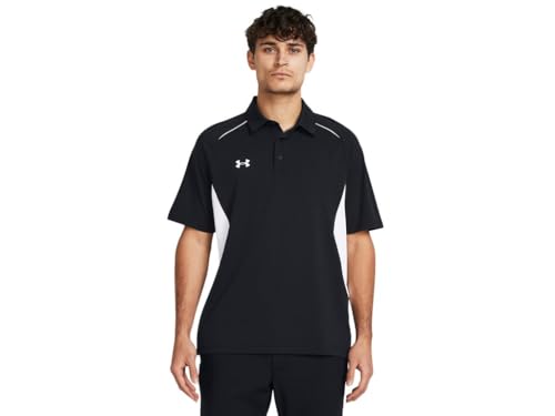 Image of Under Armour Mens Title Polo - Fast Drying MD Black-White