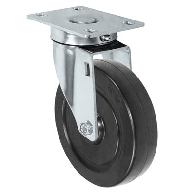CasterHQ - 5" X 1.25" Stainless Steel Swivel Caster with Hard Rubber Wheel - 350 lbs Capacity