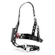 Bondage Head Harness Fetish Muzzle with Mouth Gag Ball and Collar SM Leather Head Harness Metal O-Ring Bondage Adjustable Slaves Flirting Sex Toy for Couples Women Men Extreme