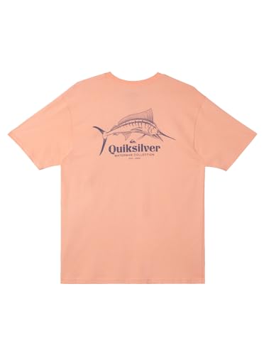 T-shirt Quiksilver Trophy Catch rose pêche haut manches courtes coton LG homme