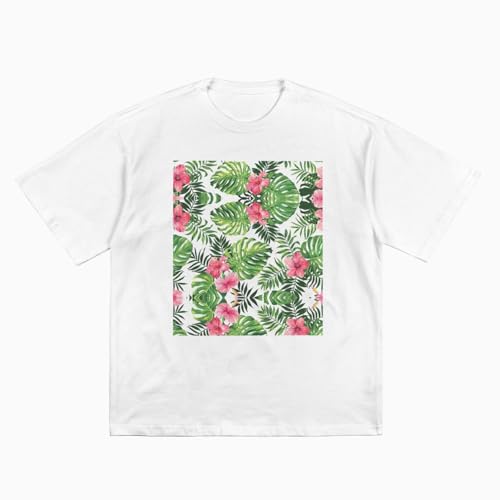 T-shirt tendance feuilles tropicales EdWal en coton doux - 3