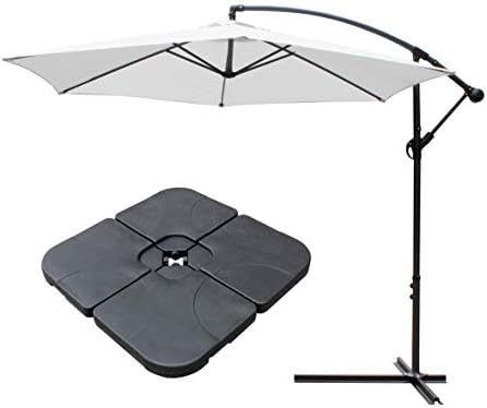 All Seasons Gazebos Ross James premium garden parasol umbrella with crank handle including base weight (Green)