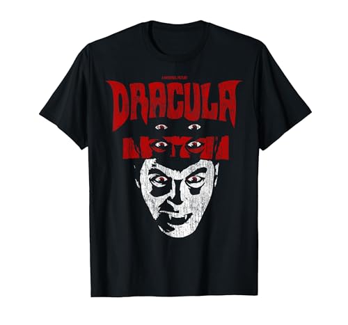 Universal Monsters Distressed Dracula Portrait Logo T-Shirt, Men, Black, 4X-Large