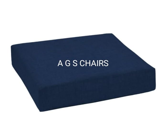 Image of A G S Chairs Sofa Foam Cushion with Zip Cover Attractive Colour (22 x 21 x 3, Dark Blue)