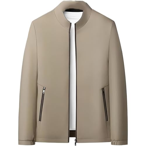 Separatelypm Men's Jacket, Standing Collar Business Casual Zipper Jacket, Slim Fit Lightweight Outdoor Travel Work Blazer