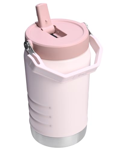Image of STANLEY IceFlow Flip Straw 2.0 Jug, 40 oz, Rose Quartz | Easy Carry Handle | Twist On Lid and Flip Up Straw | Leakproof Water Bottle | Insulated Stainless Steel | BPA-Free