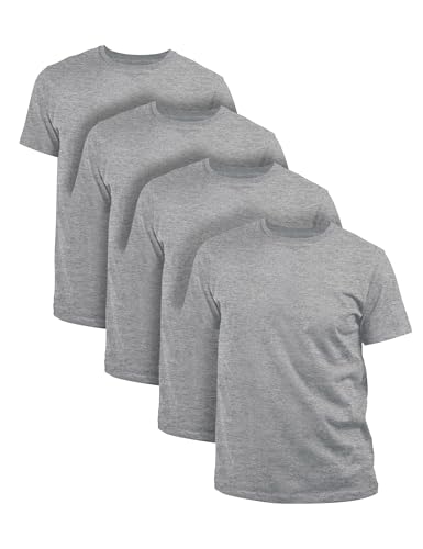 Basic Treasure Lot de 4 T-Shirts Homme 100% Coton – Tailles L, Gris