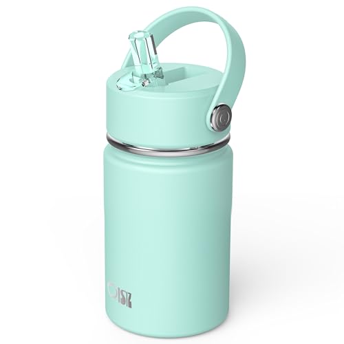 Botella de agua para niños, termo de acero inoxidable con popote