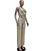 Aelidiya Sequin Jumpsuits Halter Cowl Neck Backless Romper Shiny Overalls Pants