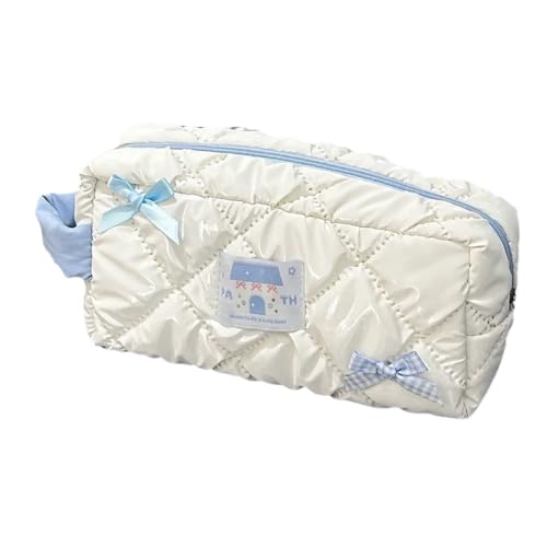 素敵な弓ペンシルケース漫画ペンシルポーチメイクアップバッグ大容量ペンバッグバックスクールのために女の子