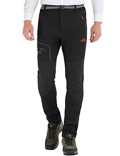DAFENGEA Men's Hiking Pants Outdoor Softshell Fleece Warm Waterproof Windproof Mountain Snow Ski Pan - //coolthings.us