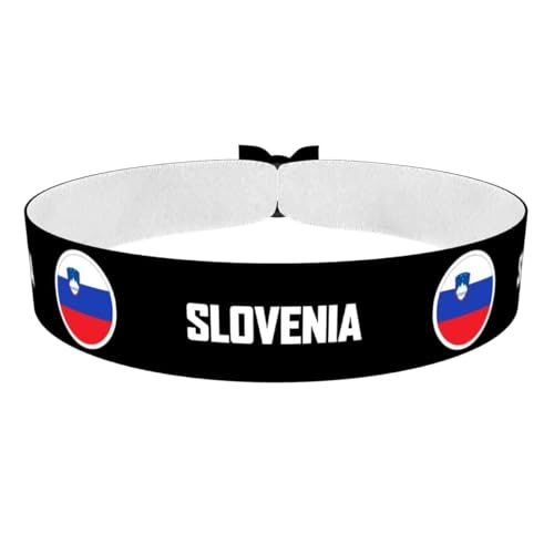 Druck-Palast Bracelet drapeau Slovénie - Accessoire en satin étanche - Bijou patriotique pour voyageurs - Bijou unisexe coloré - Idée cadeau originale - Accessoire de mode durable