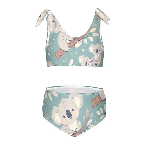 Girls' Bikini Set, Cute Koala Bear Baby on Branch Kids Swimsuit 2 Pcs Beach Bathing Suit