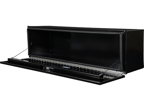 Image of Buyers Products 1706975 Pro Series Underbody Truck Box, 18x18x60 Inch, Gloss Black, 0.125 Inch Smooth Aluminum, 3-Point Locking Drop Door, Bolt-On Hinge, Weather Resistant, No Center Post, Made in USA