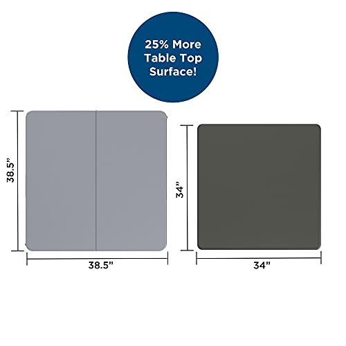Image of CoscoProducts COSCO XL 38.5 inch Half Card w /Handle Indoor & Outdoor, Portable, Wheelchair Accessible, Camping, Tailgating, & Crafting Folding Table, Gray, 1-Pack,Grey