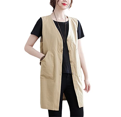 Chaleco de punto abierto de algodón lino ideal para tus paseos y tardes de verano