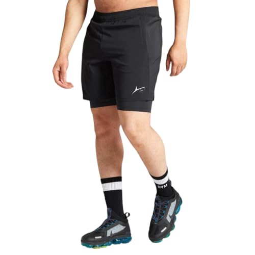 PROSHARX 2 in 1 Active Dual Shorts with Inner Tights Layer | Men's Double Layer Short for Running, Gym & Sports