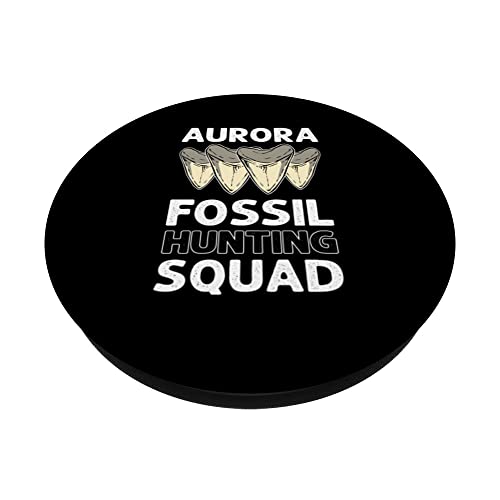 Aurora Fossil Tooth Hunting Squad. Megalodon Tooth Hunting PopSockets Swappable PopGrip, Black - Image 2