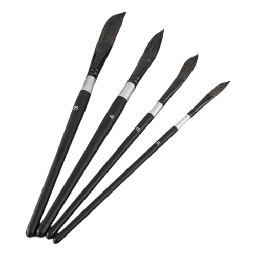 Lápices de pintura | 4 pinceles de pintura de punta fina | Pinceles de óleo y acuarela, para óleo, acuarela, lienzo, piedra, cuerpo, cara, uñas, hombres, mujeres, niñas, adolescentes