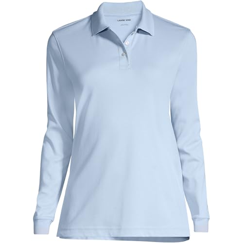Image of Lands' End School Uniform Kids Long Sleeve Interlock Polo Shirt