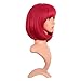 MapofBeauty 12 Inch /30 cm Fashion Lady Short Straight Synthetic Flat Bangs Bob Wig (Bright Red)