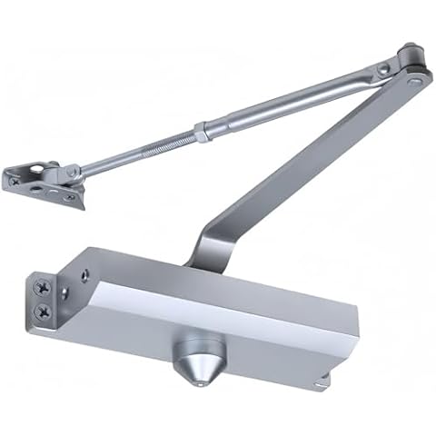 Automatic Door Closer Adjustable Size 4 Closers Commercial Grade 3 Spring Hydraulic Door slam Preventer Auto Door-Closer, Easy Installation & Instructions Silver Cover