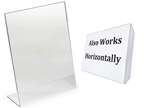 8.5 x 11-Inches Slant Back Acrylic Sign Holder Ad Frame, Clear (8 Pack)