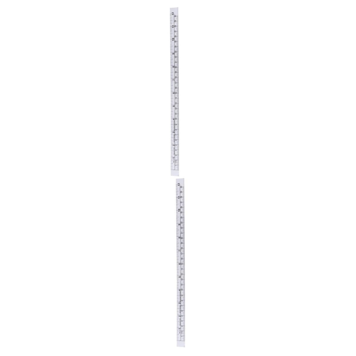 Lurrose 2pcs Self-Adhesive Measuring Tape Ruler for Sewing Silver Design for Workbench and Drafting Use