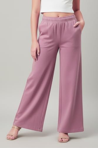 Image of Alan Jones Clothing Girls Wide Leg Palazzo Trousers | Cotton Blend Interlock Fabric | Side Pockets | Adjustable Inner Drawstring | Casual & Everyday Wear Pants