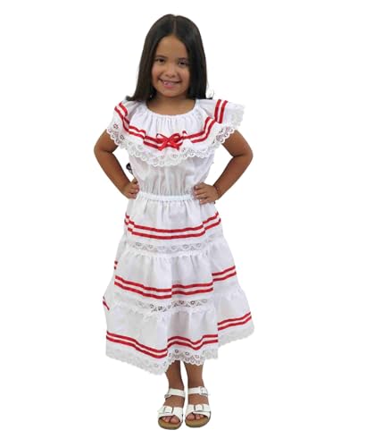 Leos Imports Girls Red Ribbon Dress Peruvian, Canadian Colors2